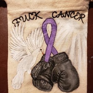 Hand painted mini tote bag